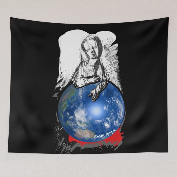 Item preview, Angel Sitting on Blue Earth (Original Poster by ACCI) designed and sold by VanyssaGraphics.