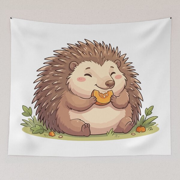 Item preview, Cute Ouch Potato Porcupine Eating Pumpkin designed and sold by Petzzz.
