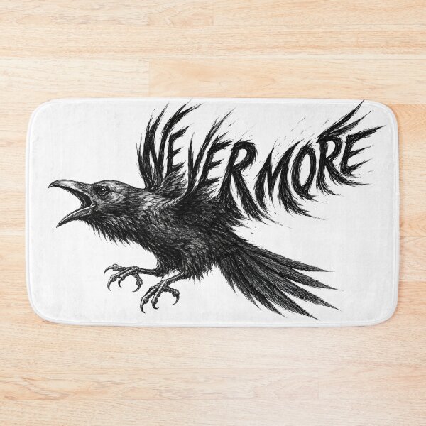 Artikelvorschau, Nevermore Flying Raven Edgar Allan Poe Gothic Design entworfen und verkauft von Fenay Designs.