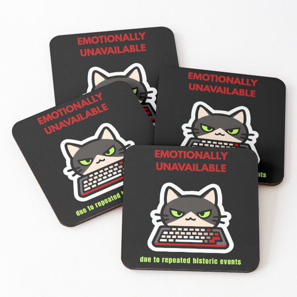 Item preview, Emotionally Unavailable Cat Meme Pandemic Burnout Repeated Events Humor designed and sold by ContigoART.