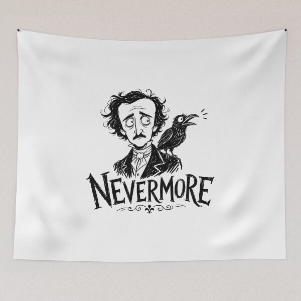Item preview, Nevermore Edgar Allan Poe Raven Portrait Art designed and sold by Fenay Designs.