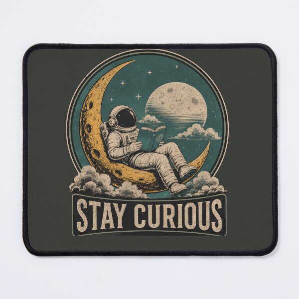 Item preview, Stay Curious Space Reader Vintage Design designed and sold by NeonSummerLab.
