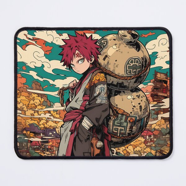 Item preview, Gaara Desert Guardian Anime Wallpaper | Retro Manga Sand Shinobi Aesthetic Art Print designed and sold by Dyan4.