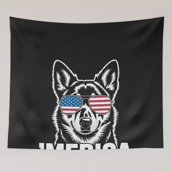 Item preview, Patriotic USA American Flag 4th of July Australian Kelpie designed and sold by CriseldaBruning.