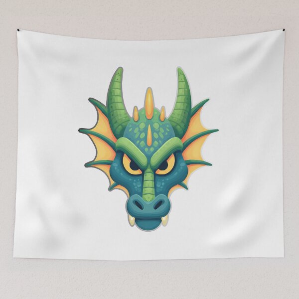 Item preview, Green Dragon Mascot Logo Vibrant Fantasy Gaming Illustration designed and sold by DesignArtist.ia.