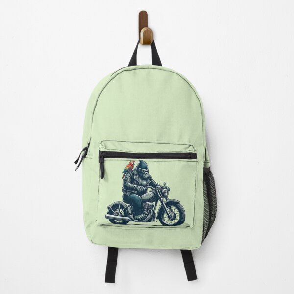 Item preview, Biker Gorilla with Parrot – Whimsical Animal Art designed and sold by Dogandesighn.