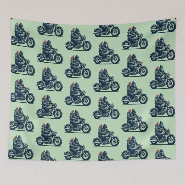 Item preview, Biker Gorilla with Parrot – Whimsical Animal Art designed and sold by Dogandesighn.