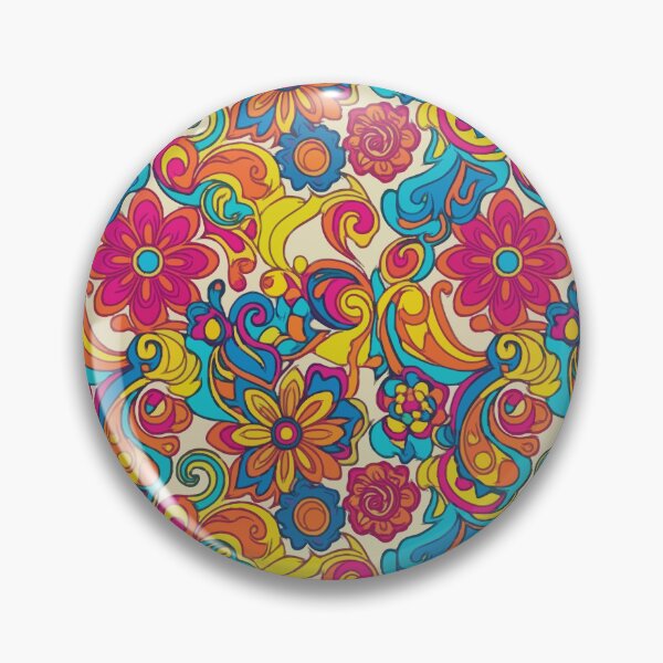 Item preview, Groovy 60s flowers & Swirls repeat pattern designed and sold by Printfantasia .