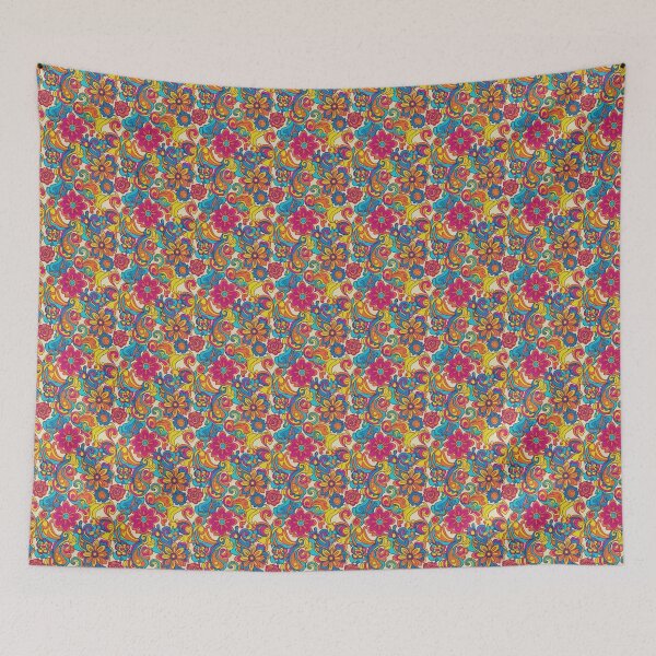 Item preview, Groovy 60s flowers & Swirls repeat pattern designed and sold by Printfantasia .