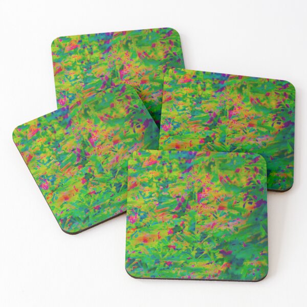 Item preview, A highly stylized, multi-colored abstract where leaves are rendered in neon greens, purples, and reds. designed and sold by AbulailArt.