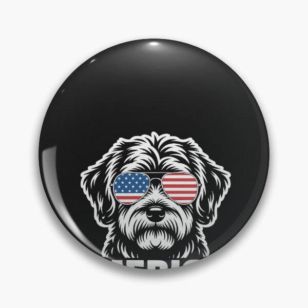 Item preview, Patriotic USA American Flag 4th of July Schnoodle designed and sold by CriseldaBruning.