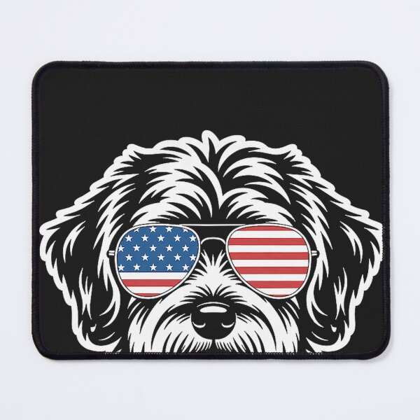 Item preview, Patriotic USA American Flag 4th of July Schnoodle designed and sold by CriseldaBruning.