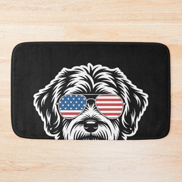 Item preview, Patriotic USA American Flag 4th of July Schnoodle designed and sold by CriseldaBruning.