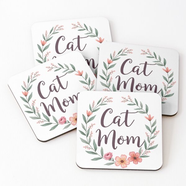 Item preview, Cat Mom Floral Wreath Watercolor Botanical Cat Lover Design designed and sold by Amp6599.