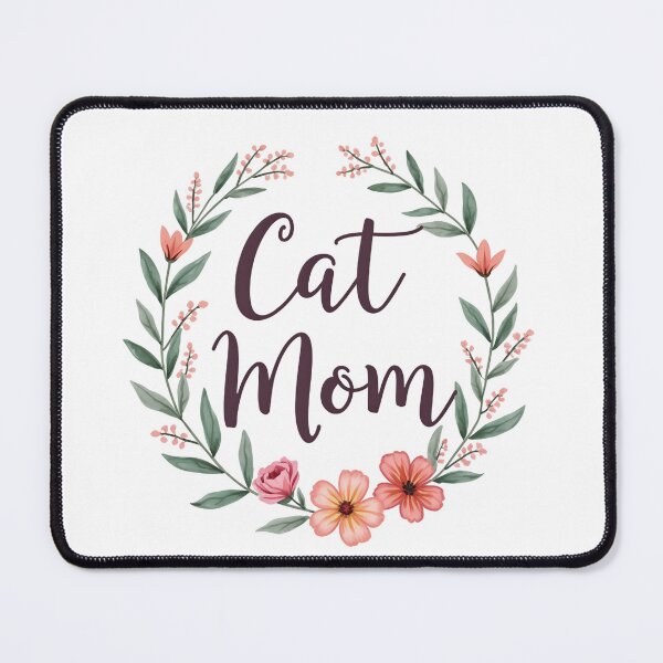 Item preview, Cat Mom Floral Wreath Watercolor Botanical Cat Lover Design designed and sold by Amp6599.