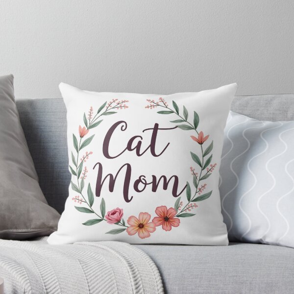 Item preview, Cat Mom Floral Wreath Watercolor Botanical Cat Lover Design designed and sold by Amp6599.