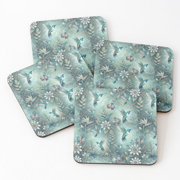 Item preview, Glamorous Turquoise Colibri Pattern  designed and sold by Jandedan.