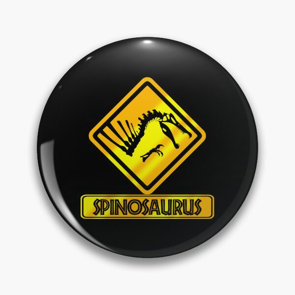 Item preview, Spinosaurus Crossing Sign – Dinosaur Skeleton Warning Design designed and sold by Grimtech Workshop.