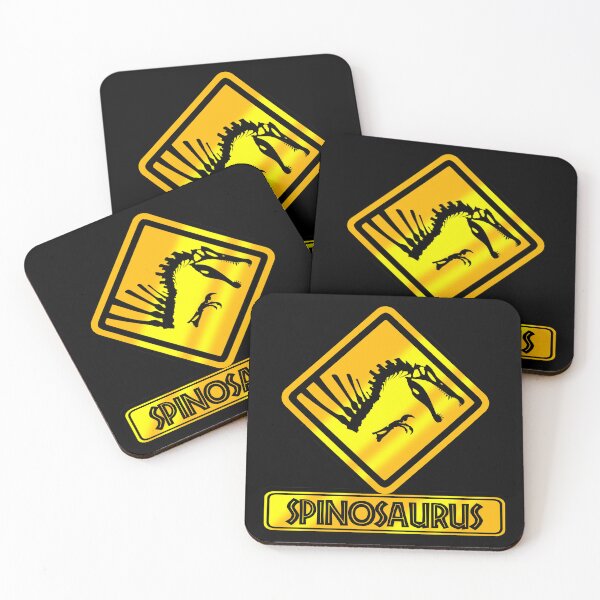 Item preview, Spinosaurus Crossing Sign – Dinosaur Skeleton Warning Design designed and sold by Grimtech Workshop.