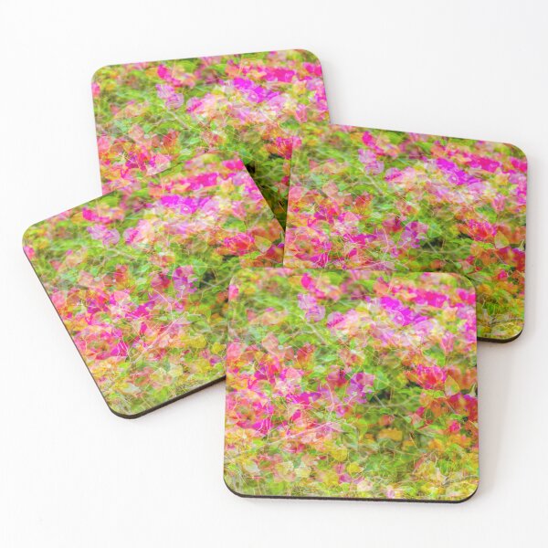 Item preview, Dreamy Multiple Exposure Abstract of Pink and Orange Bougainvillea Flowers Creating a Vibrant Floral Tapestry designed and sold by AbulailArt.
