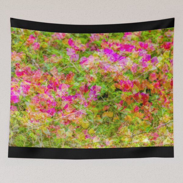 Item preview, Dreamy Multiple Exposure Abstract of Pink and Orange Bougainvillea Flowers Creating a Vibrant Floral Tapestry designed and sold by AbulailArt.