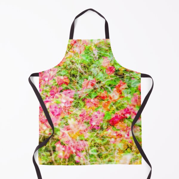 Item preview, A soft, layered exposure of pink and orange bougainvillea flowers intermingled with green leaves, creating a painterly floral tapestry. designed and sold by AbulailArt.