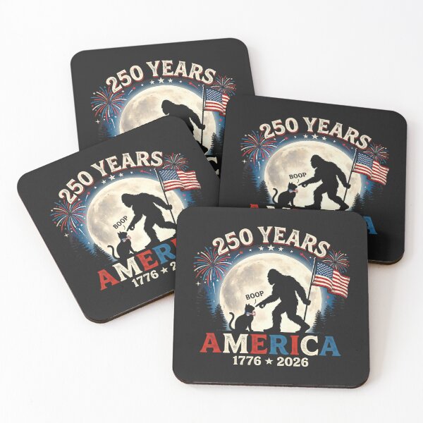Item preview, Pride in 250 Years America Bigfoot Cat Full Moon Silhouette designed and sold by CriseldaBruning.