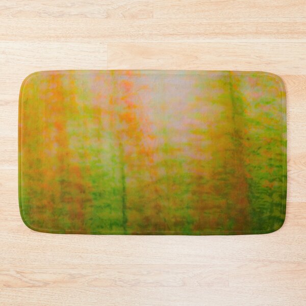 Item preview, A vertical wash of color where blurred green and orange elements create an impression of light filtering through a forest. designed and sold by AbulailArt.
