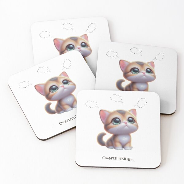 Item preview, Overthinking Cat – Cute Anxiety Mood Gift designed and sold by lunadesignsmoon.