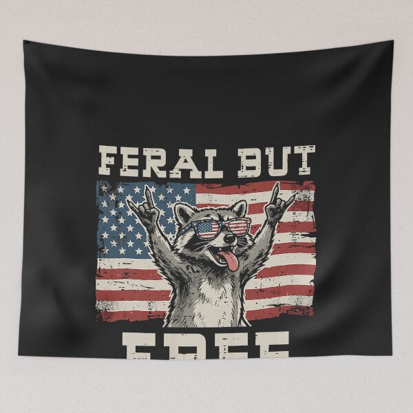 Item preview, Raccoon Feral But Free 4th of July Patriotic Men Women Kids designed and sold by CriseldaBruning.