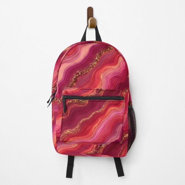 Item preview, Pink Red Marble Waves with Gold Glitter | Luxury Abstract Fluid Art Aesthetic Pattern designed and sold by FeelFreeStore.