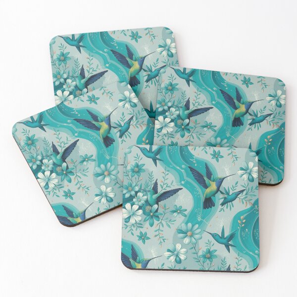 Item preview, Turquoise Colibri Pattern designed and sold by Jandedan.