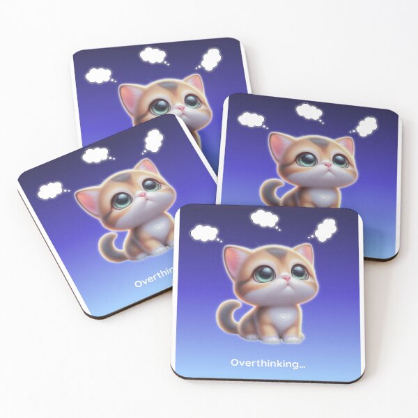 Item preview, Overthinking Cat – Cute Mood designed and sold by lunadesignsmoon.