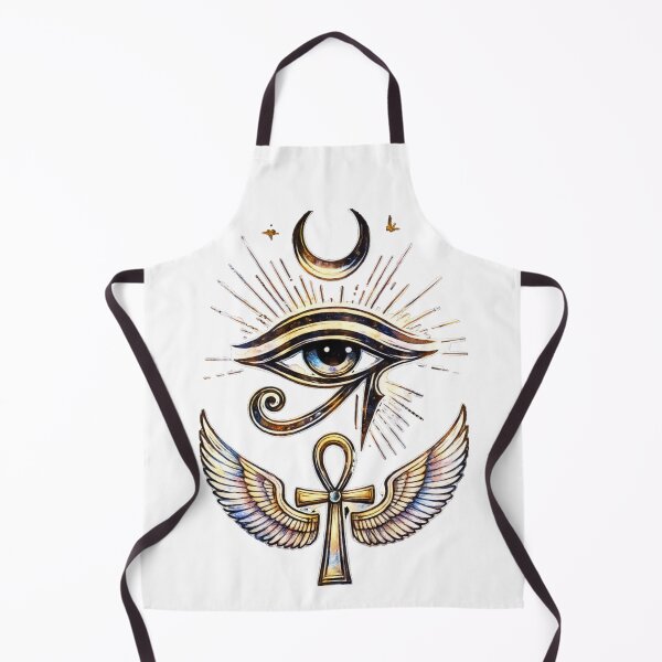 Item preview, Mystic Wadjet Eye: Golden Ankh and Sacred Wings Art designed and sold by GulfSignature.