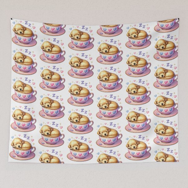 Item preview, Cute Teacup Beagle Puppy with Balloon - Whimsical Dog Art Illustration designed and sold by KETO370.