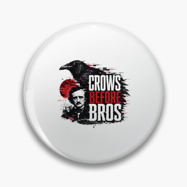 Item preview, Crows Before Bros Edgar Allan Poe Glitch Raven Graphic designed and sold by Fenay Designs.