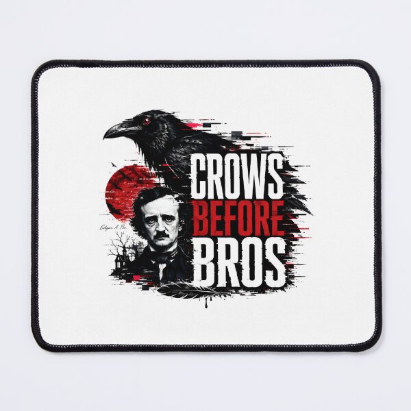 Item preview, Crows Before Bros Edgar Allan Poe Glitch Raven Graphic designed and sold by Fenay Designs.