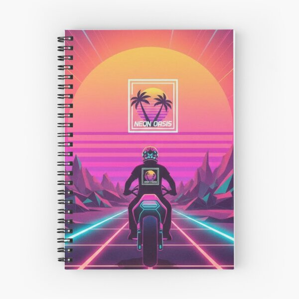 Item preview, Neon Oasis Rider – Retro Futuristic Vaporwave Art designed and sold by Dogandesighn.