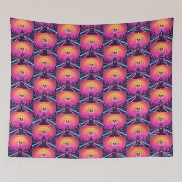 Item preview, Neon Oasis Rider – Retro Futuristic Vaporwave Art designed and sold by Dogandesighn.