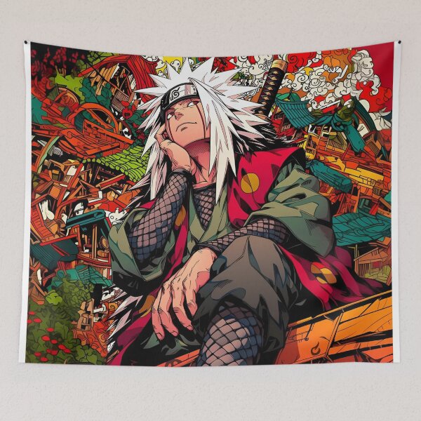 Item preview, Jiraiya Sage Anime Wallpaper | Legendary Sannin Retro Manga Art Print designed and sold by Dyan4.