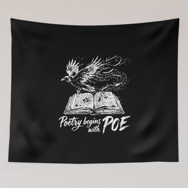 Item preview, Poetry Begins With Poe Edgar Allan Poe Raven Book Design designed and sold by Fenay Designs.