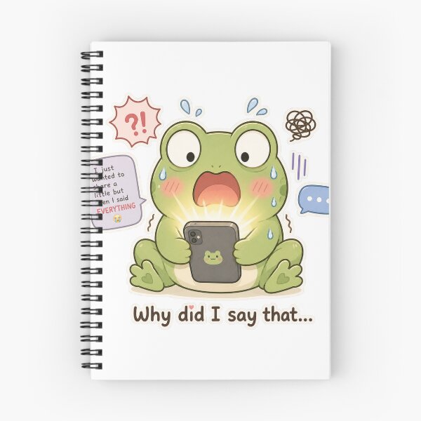 Item preview, Frog Oversharing Social Anxiety Cute Mood designed and sold by Sadia  Jannat.