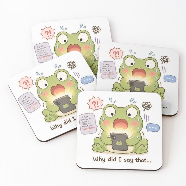 Item preview, Frog Oversharing Social Anxiety Cute Mood designed and sold by Sadia  Jannat.