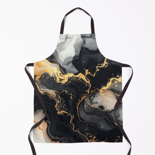Item preview, Golden Abyss - Luxury Black and Gold Marble Fluid Art designed and sold by Kavin786.
