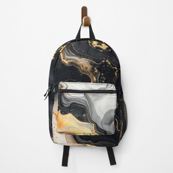 Item preview, Golden Abyss - Luxury Black and Gold Marble Fluid Art designed and sold by Kavin786.