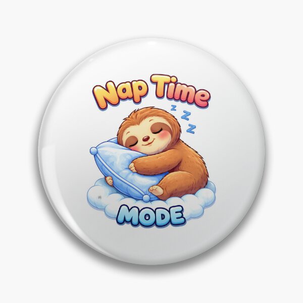 Item preview, Nap Time Mode Cute Sloth Hugging Pillow – Sleepy Sloth Cartoon Design T-Shirt designed and sold by DarojadNR.