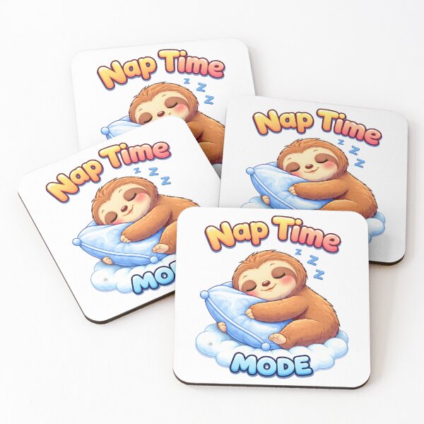 Item preview, Nap Time Mode Cute Sloth Hugging Pillow – Sleepy Sloth Cartoon Design T-Shirt designed and sold by DarojadNR.