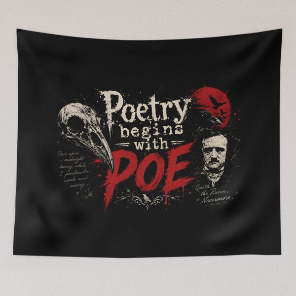 Item preview, Poetry Begins With Poe Edgar Allan Poe Gothic Quote Art designed and sold by Fenay Designs.