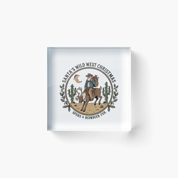 Item preview, Santa’s Wild West Christmas Cowboy Santa Riding Reindeer Desert Holiday designed and sold by Milasneeze.