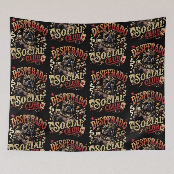 Item preview, Desperado Social Club Too Wild To Behave Bulldog Graphic designed and sold by jinajinawoodood.